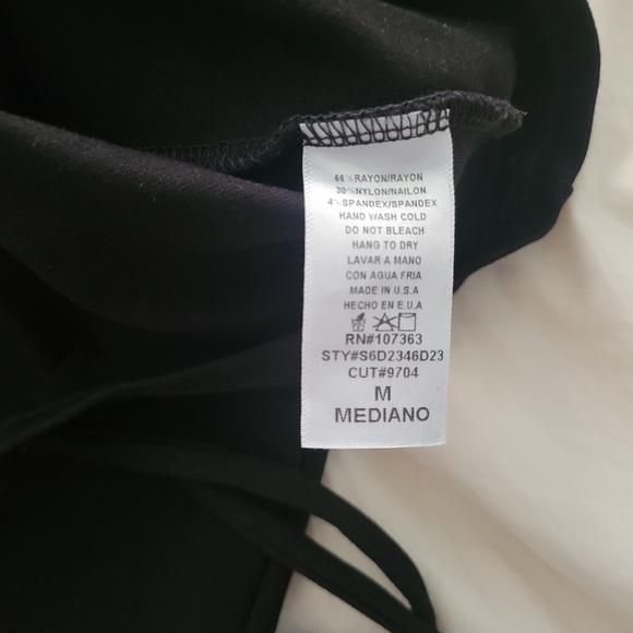 Black Mini Bodycon Deep V Neck Short Dress size M - Picture 5 of 5